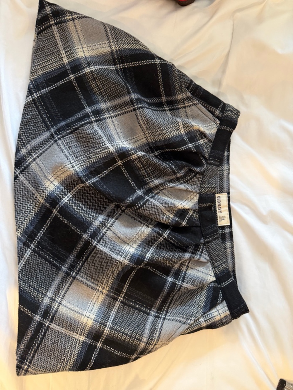 Old Navy Ladies Black & Gray Plaid Skirt
